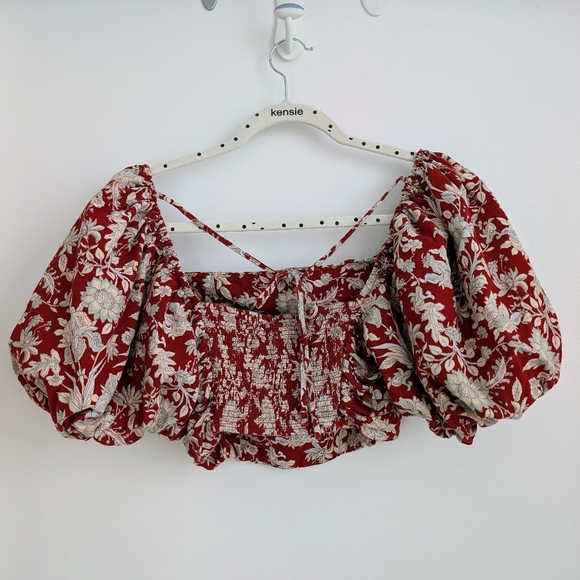 FREE PEOPLE Sunday Set 2-Piece Floral Linen Blend Size Small Boho Beach - Picture 10 of 11